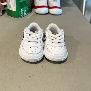 White Nike Air Force w/ Black Check